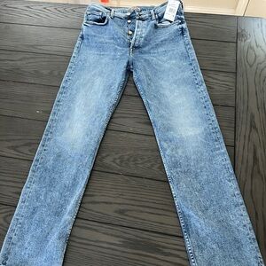 Mother Denim Tomcat ankle frayed. On the road.